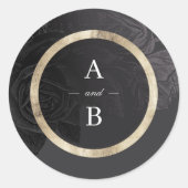 ルクセバラブラックヴィンテージ結婚ボタニカルモノグラム ラウンドシール (正面)