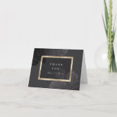ルクセバラブラック金ゴールドヴィンテージ結婚植物学 サンキューカード (正面)