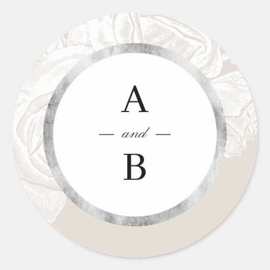 ルクセバラ中性ヴィンテージフローラ結婚ズモノグラム ラウンドシール (正面)