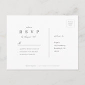 ルクセバラ赤面金ゴールドヴィンテージウェディングRSVP インビテーションポストカード (裏面)