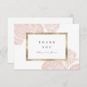 ルクセバラ赤面金ゴールドヴィンテージ結婚植物学 サンキューカード (正面/裏面)