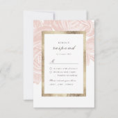 ルクセバラ赤面金ゴールドヴィンテージ結婚植物学 出欠カード (正面)