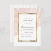 ルクセバラ赤面金ゴールドヴィンテージ結婚植物学 出欠カード (正面/裏面)