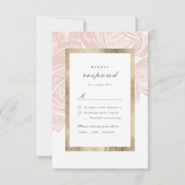 ルクセバラ赤面金ゴールドヴィンテージ結婚植物学 出欠カード