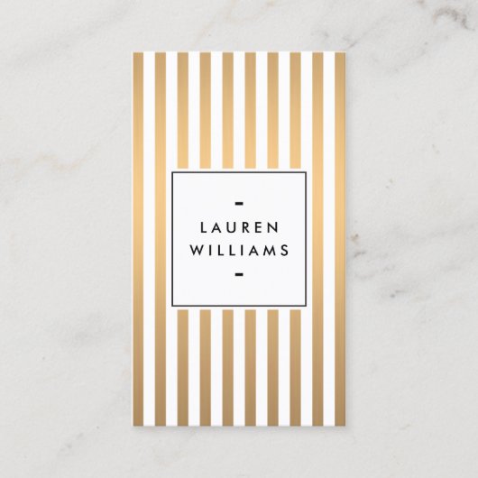 ルクセバラ金ゴールドストライプズブティック、ファッション、美しい 名刺 (正面)