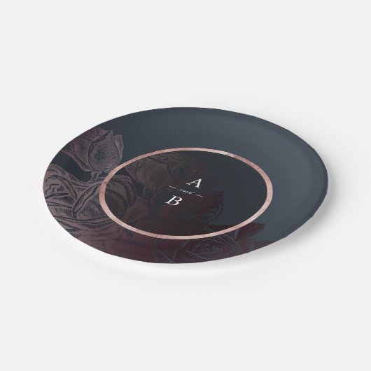 ルクセバラ金ゴールドムーディーズヴィンテージ結婚植物学 ペーパープレート (アングル)