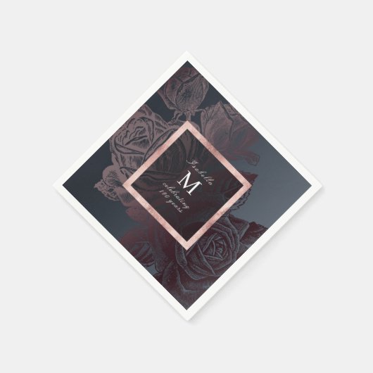 ルクセバラ金ゴールドヴィンテージ植物学ブライダルシャワー スタンダードカクテルナプキン (角)