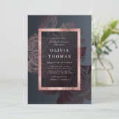 ルクセバラ金ゴールドヴィンテージ植物学ブライダルシャワー 招待状 (スタンド正面)