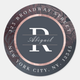 ルクセバラ金ゴールドヴィンテージ植物学差出人住所 ラウンドシール