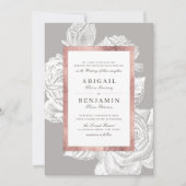 ルクセバラ金ゴールドヴィンテージ植物性結婚フローラ 招待状 (正面)