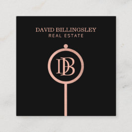 ルクセバラ金ゴールド骨格鍵モノグラム不動産仲介業者 スクエア名刺