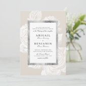 ルクセバラ銀ニュートラルヴィンテージボタニッ結婚クス 招待状 (スタンド正面)