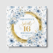 ルクセパステルブルースウィート16ゲストブックウィズスパークルズ ゲストブック (正面)