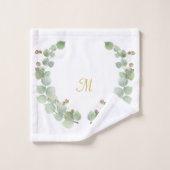 ルクセパーソナライズされたユーカリ金ゴールドリース2 バスタオルセット (ウォッシュタオル)