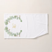 ルクセパーソナライズされたユーカリ金ゴールドリース2 バスタオルセット (ハンドタオル)