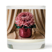 ルクセピンクグリッターキク香り付きジャールキャンドル