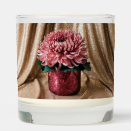 ルクセピンクグリッターキク香り付きジャールキャンドル