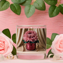 ルクセピンクグリッターキク香り付きジャールキャンドル