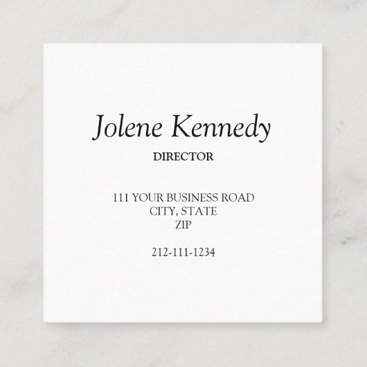 ルクセフェイクエレガントミニマル素朴モダン スクエア名刺 (裏面)