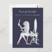 ルクセフェイクシルバー女性メイクアップアポイントメントアラーム ポストカード (正面/裏面)