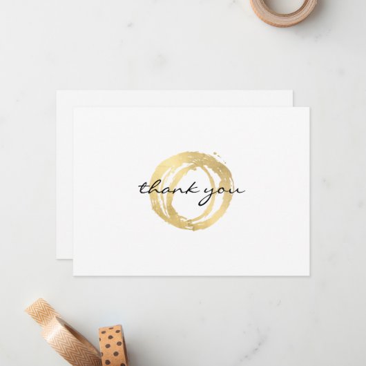 ルクセフェイク色彩の鮮やかサークルサンキュー ノートカード (正面/裏面インサイチュ)