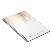 ルクセフェイク金ゴールド紙吹雪雨パターン ノートブック (右側)