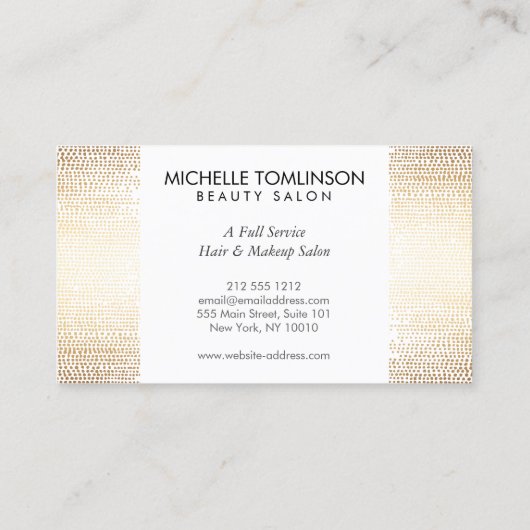 ルクセフェイク金ゴールド紙吹雪雨パターン 名刺 (裏面)