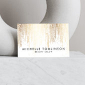 ルクセフェイク金ゴールド紙吹雪雨パターン 名刺