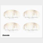 ルクセフェイク金ゴールド紙吹雪雨パターン 楕円形シール (シート)