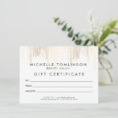 ルクセフェイク金ゴールド紙吹雪雨模様ギフトカード (スタンド正面)