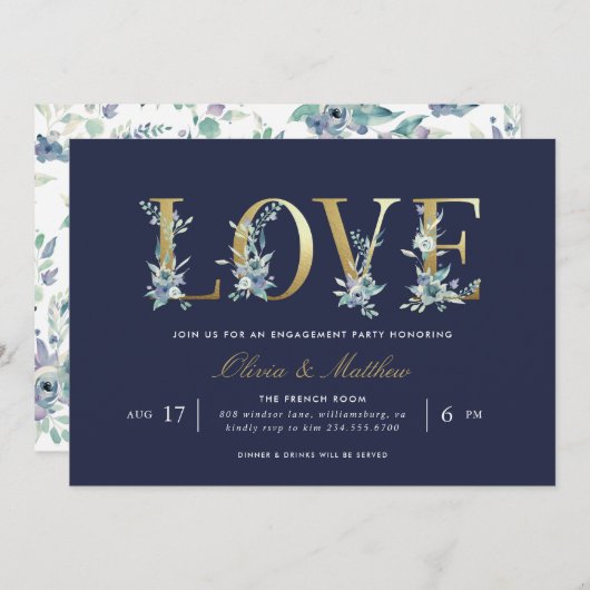 ルクセフローラ婚約パーティ 招待状 (正面/裏面)