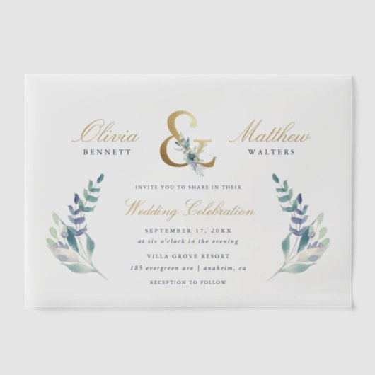 ルクセフローラ結婚式招待状 ベラム紙招待状 (正面)