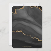 ルクセブラックアガテマーブル金ゴールドグリッター40th誕生日 招待状 (裏面)