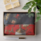 ルクセブラックゴシックコルセットマネキンレッドフローラデコ 薄葉紙 (ギフト)