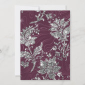 ルクセブルガンディシルバー金ゴールド誕生日招待状 招待状 (裏面)