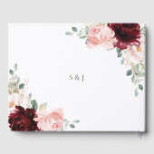 ルクセブルゴーニュ赤面ピンクローズフローラ結婚ズ ゲストブック (裏面)