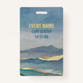 ルクセブルー金ゴールドティール（緑がかった色）風景VIPすべてのアクセスパス バッジ (裏面)