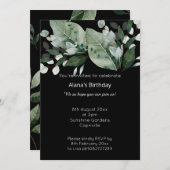 ルクセボタニカルブラックセージ誕生日 招待状 (正面/裏面)