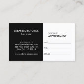 ルクセモダンブラック&ホワイトパターンアポイントメントカード 予約カード (裏面)
