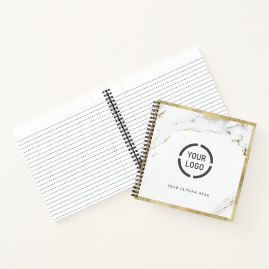 ルクセモダン・フェイク金ゴールド大理石の会社のロゴ ノートブック (内部)