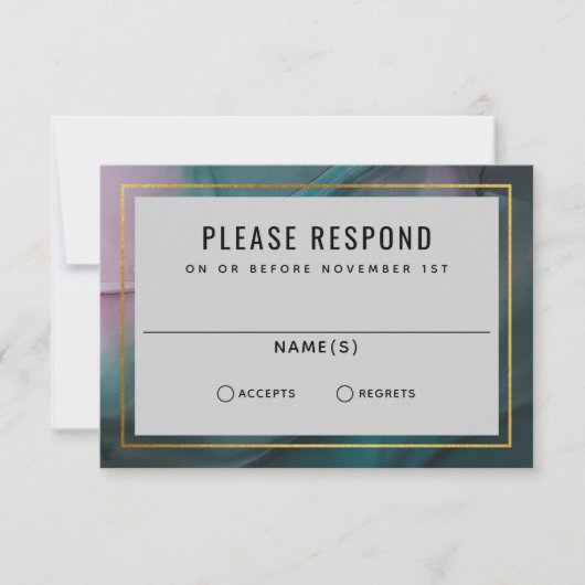 ルクセンインクウォッシュジュエリートーンウェディングRSVP (正面)