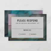 ルクセンインクウォッシュジュエリートーンウェディングRSVP (正面/裏面)