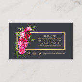 ルクセンウォータカラーバラ金ゴールド/グレー 名刺 (裏面)