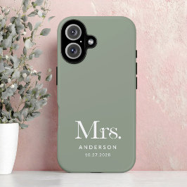 ルクセンエレガンス | セージ・グリーン結婚ミセスとデート iPhone 16ケース