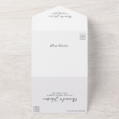 ルクセングリーンと金ゴールド水彩アルコールインク オールインワン招待状 (外側)