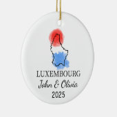 ルクセンパーソナライズされたブルクオーナメント、ルクセンブルク国旗 セラミックオーナメント (右)