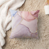 ルクセンピンクブルー抽象芸術マーブルルッククッション クッション (ブランケット)