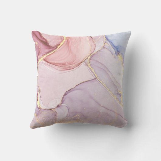 ルクセンピンクブルー抽象芸術マーブルルッククッション クッション (裏面)