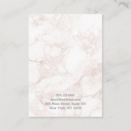 ルクセンピンクマーブルジュエリーイヤリングディスプレイ 名刺 (裏面)