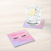 ルクセンピンク21歳白熱［赤熱］光を放つ&21歳の誕生日 スクエアペーパーコースター (インサイチュ)